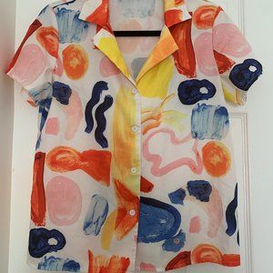 Painted Abstract Print Shirt